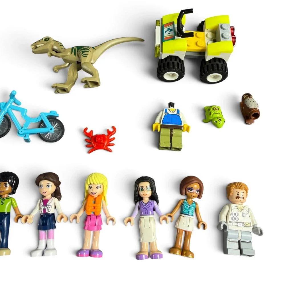 LEGO Minifigure Lot Jurassic World Raptor Vehicle Animals 10+ Piece Set